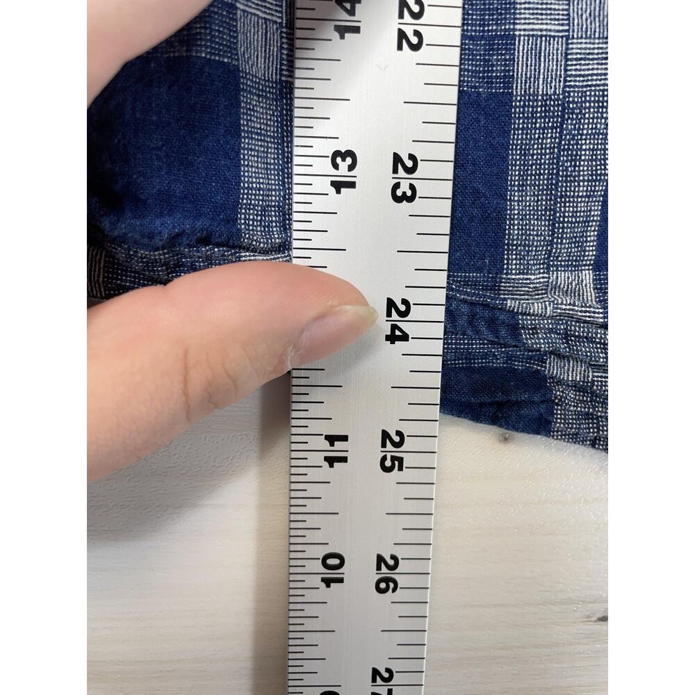 J Crew Shirt Womens 0 Blue Gray Plaid‎ Button Front Long Sleeve Casual - Picture 4 of 9